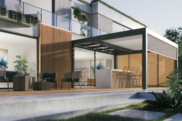 Willkommen beim Outdoor Living Fachpartner 21 WIGRO Lamellen- Glas-Dach von BRUSTOR B720